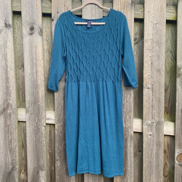 Like NEW Denim 24/7 Roaman's sweater dress M Plus 14-16 worn once 3/4 sl… - Picture 1 of 3
